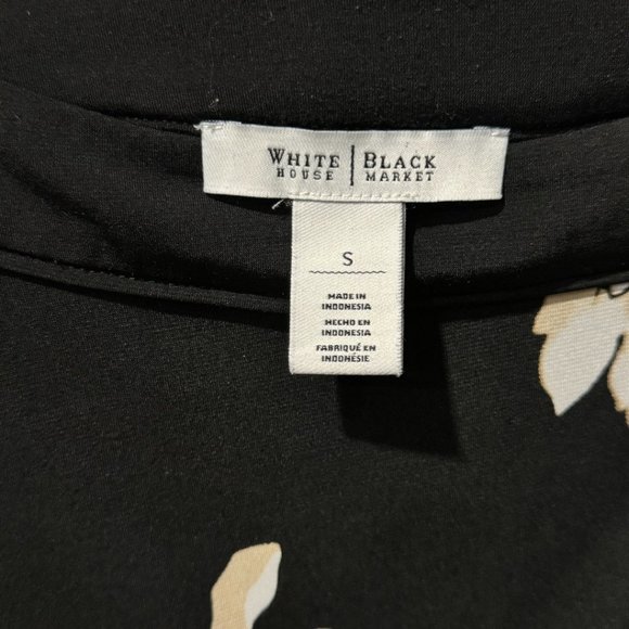 White House Black Market Dress with Floral Prints on a Black background - Picture 2 of 3